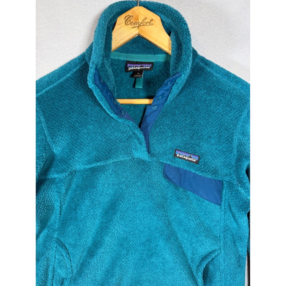 Patagonia Re-Tool Snap-T Pullover Fleece Teal Blue Polartec STY25442 Womens M